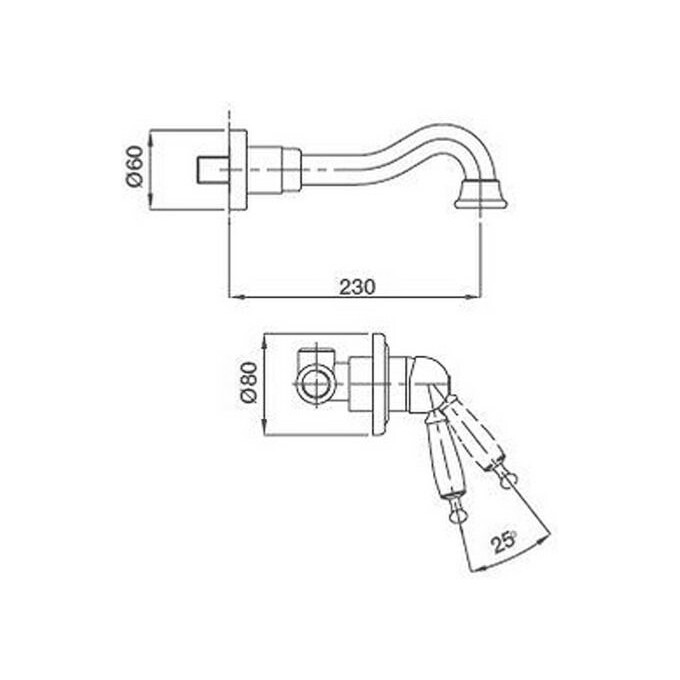 Смеситель настенный Bugnatese Oxford OXBR6346, фото 2