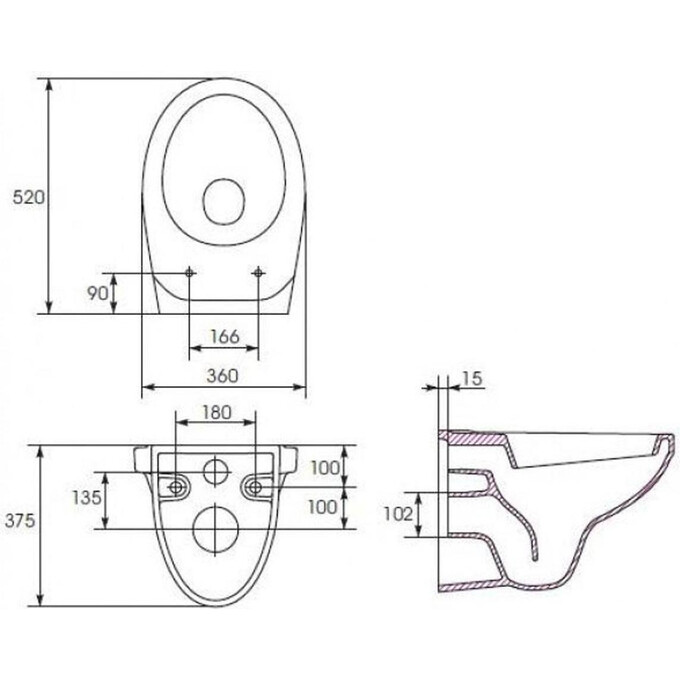Унитаз подвесной без сиденья Cersanit Delfi CCHZ1000030936, фото 2