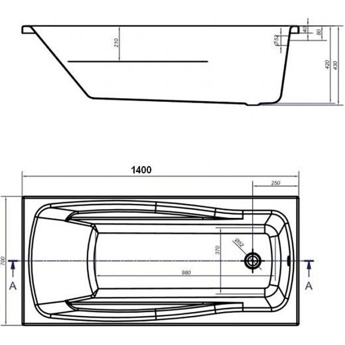 Акриловая прямоугольная ванна Cersanit Lana S301-160, фото 3