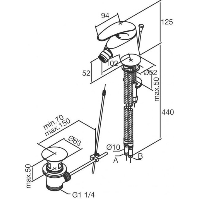 Смеситель для биде Damixa Lyra 518310000, фото 2