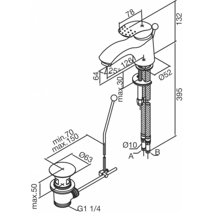 Смеситель для умывальника Damixa Jupiter 159210015, фото 2