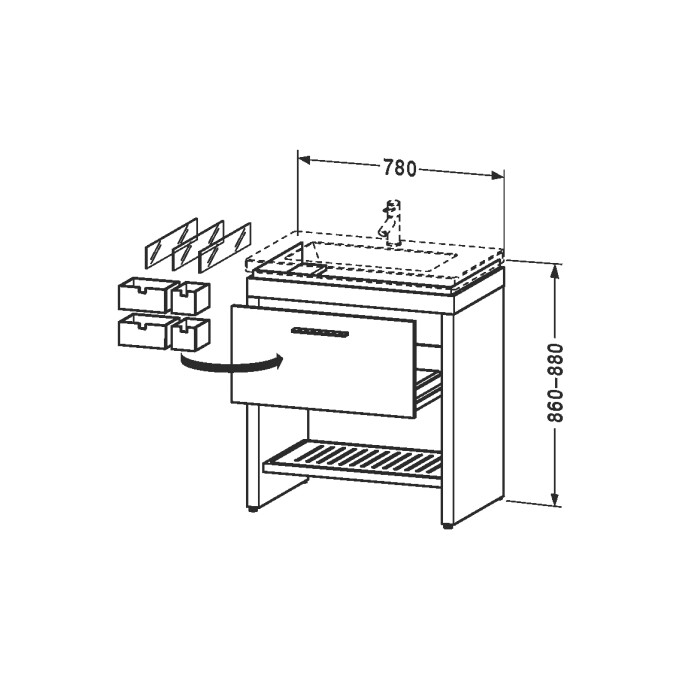 Тумба для раковины Duravit 2Nd Floor 645765 (без раковины), фото 2
