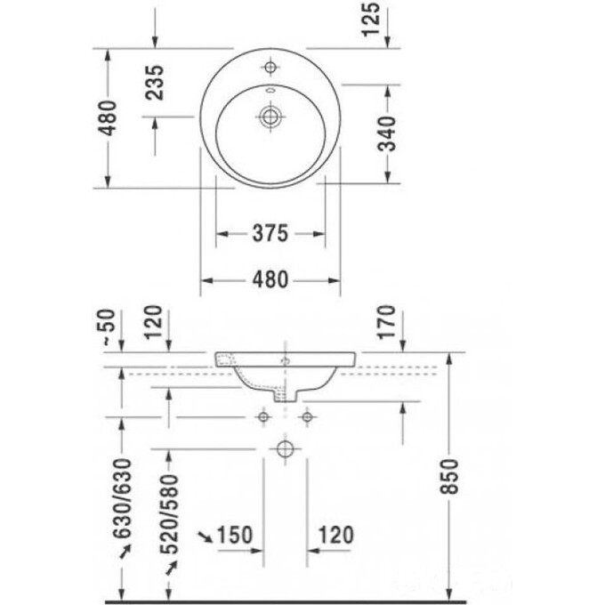 Раковина керамическая Duravit Starck 2 2327480000, фото 2