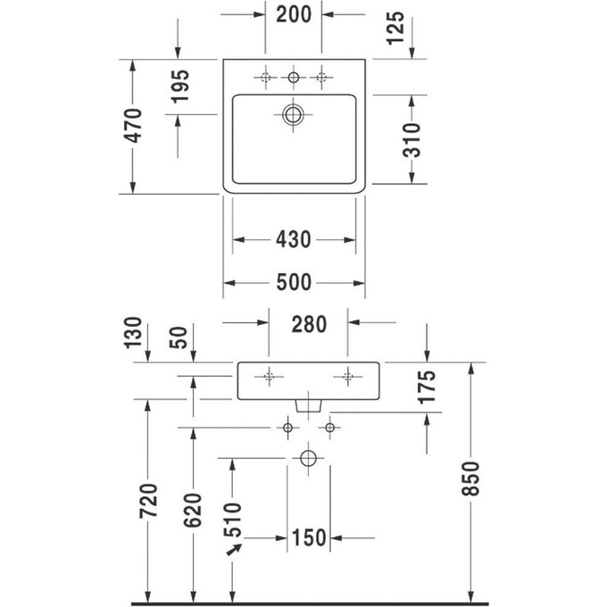 Умывальник Duravit Vero 0454500000, фото 2
