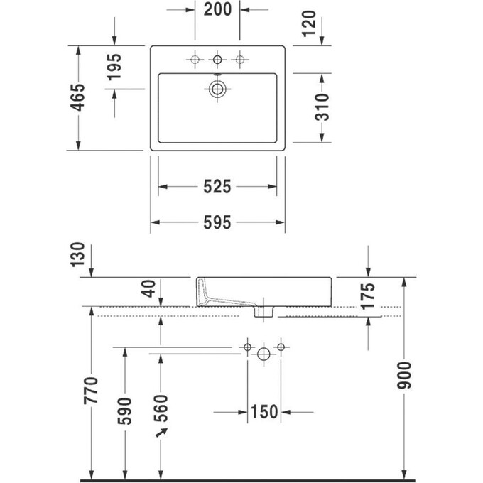 Умывальник Duravit Vero 0452600000, фото 2
