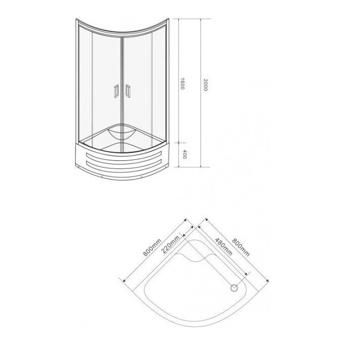 Кабинка с матовым стеклом Eger Tisza 599-186, фото 2