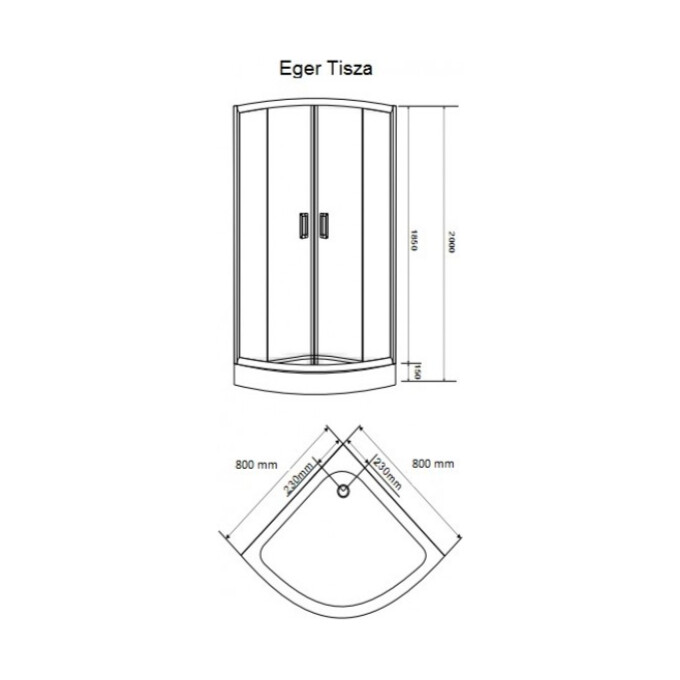 Кабинка в ванну с поддоном Eger Tisza 599-020, фото 2