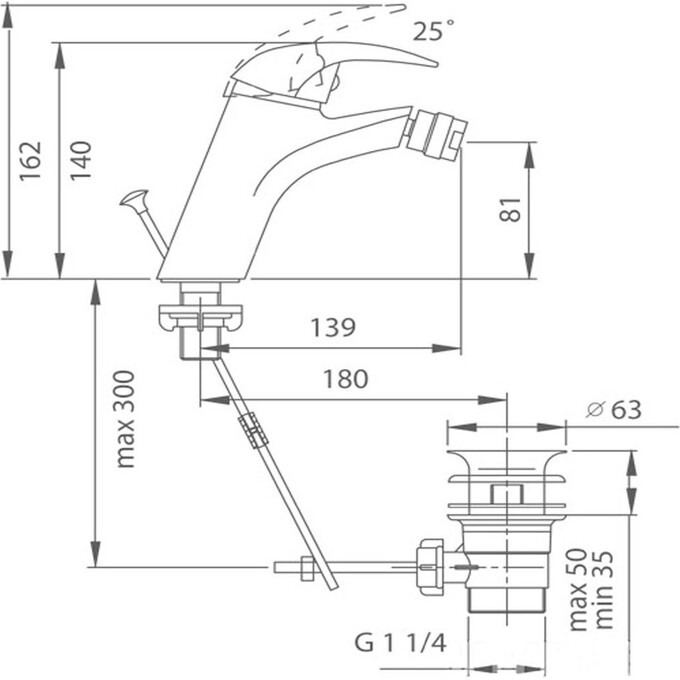 Змішувач для біде Ferro Ibiza Chrome BIB6, фото , изображение 2