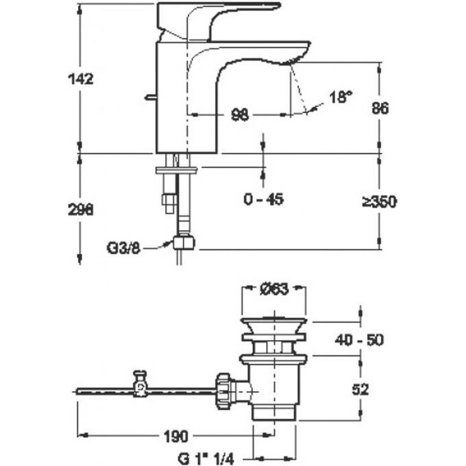 Смеситель Jacob Delafon Aleo E72275-CP, фото 2