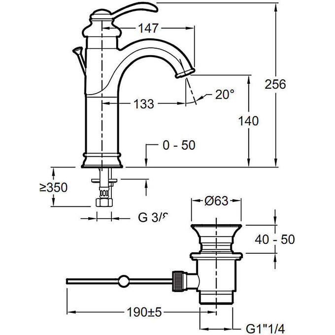 Смеситель для умывальника Jacob Delafon Fairfax E72091-CP, фото 3