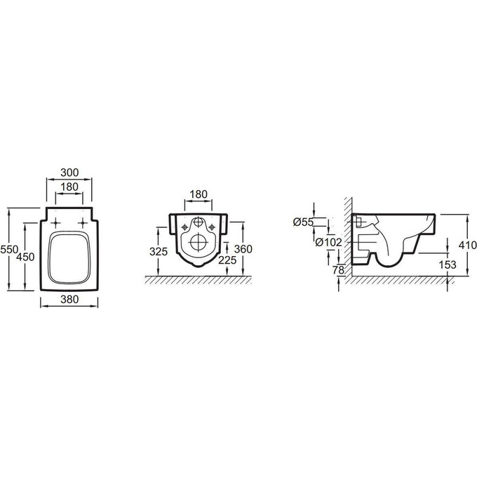 Унитаз без крышки Jacob Delafon Terrace EDA102-00, фото 2