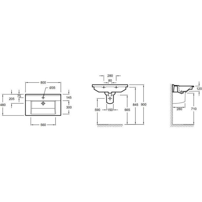 Умывальник Jacob Delafon Struktura EXH112-00, фото 2