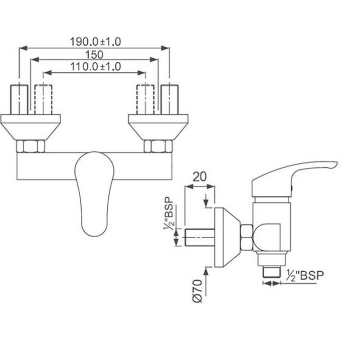 Смеситель для душа Jaquar Eko EKO-CHR-33149, фото 2