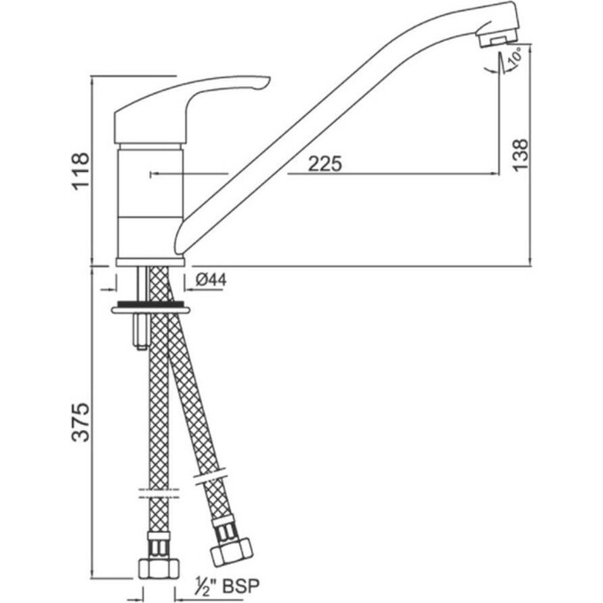 Змішувач для кухні Jaquar Eko EKO-CHR-33173B, фото , изображение 2