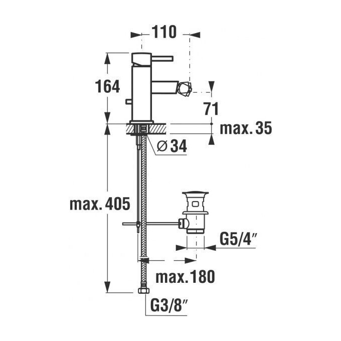 Змішувач для біде Jika Mio H3417110040011, фото , изображение 2