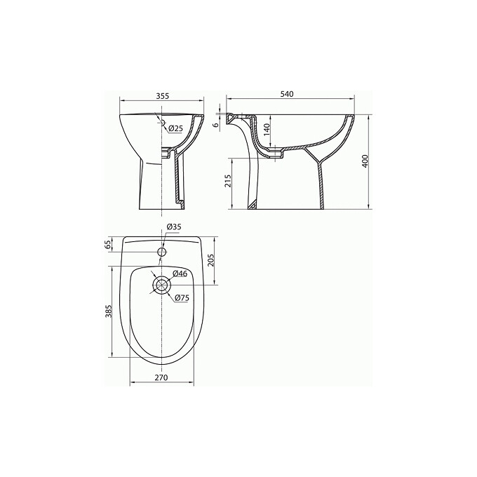 Чаша биде Kolo Freja L75000000, фото 4