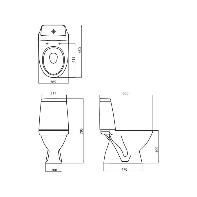 Унитаз компакт с вертикальным стоком Kolo Modo L39004000, фото 4