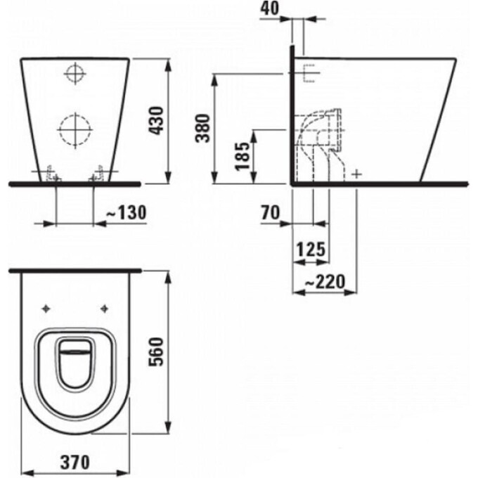 Унитаз напольный без сиденья Laufen Kartell H8233310000001, фото 3