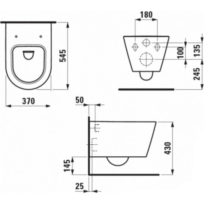 Подвесной унитаз без сиденья Laufen Kartell H8203310000001, фото 3