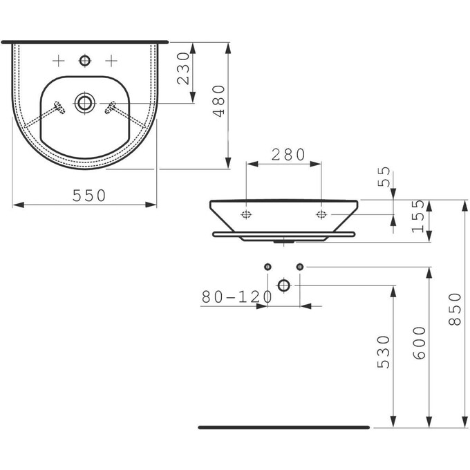 Керамический умывальник Laufen Living H8104310001041, фото 3