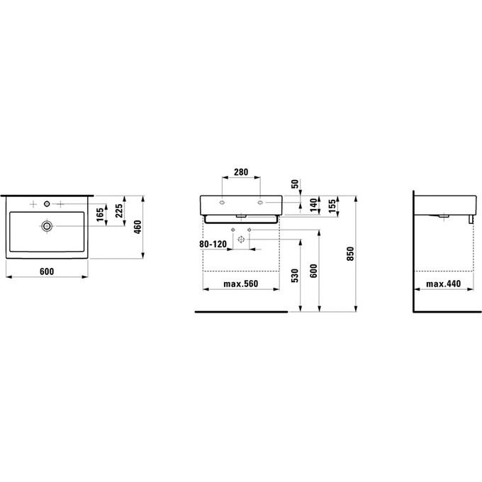 Умывальник накладной Laufen Living H8174330001041, фото 3