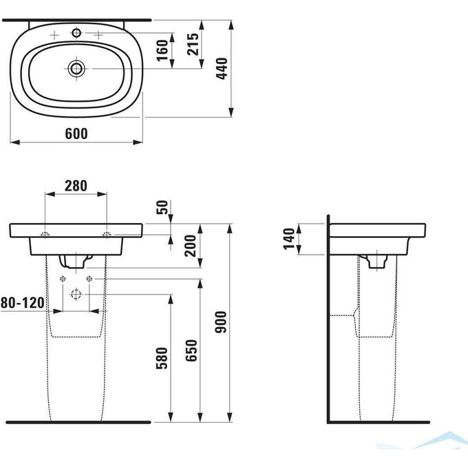 Раковина на столешницу без перелива Laufen Mimo H8115570451041, фото 2