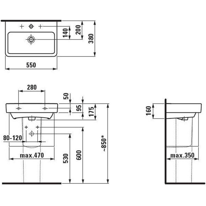 Накладная раковина из керамики Laufen Pro H8189580001041, фото 3