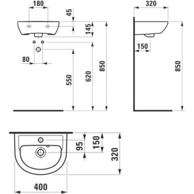 Підвісна раковина Laufen Pro B H8159510001041, фото , изображение 2