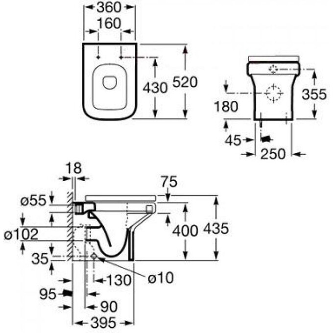 Унитаз напольный без крышки Roca Dama N A347787000, фото 2