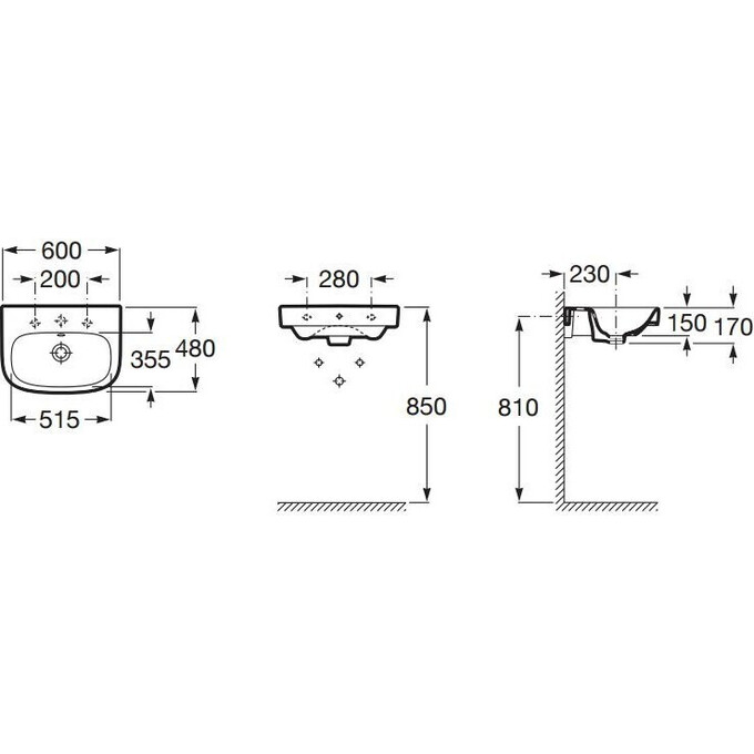 Раковина керамическая с переливом Roca Debba A325994000, фото 2