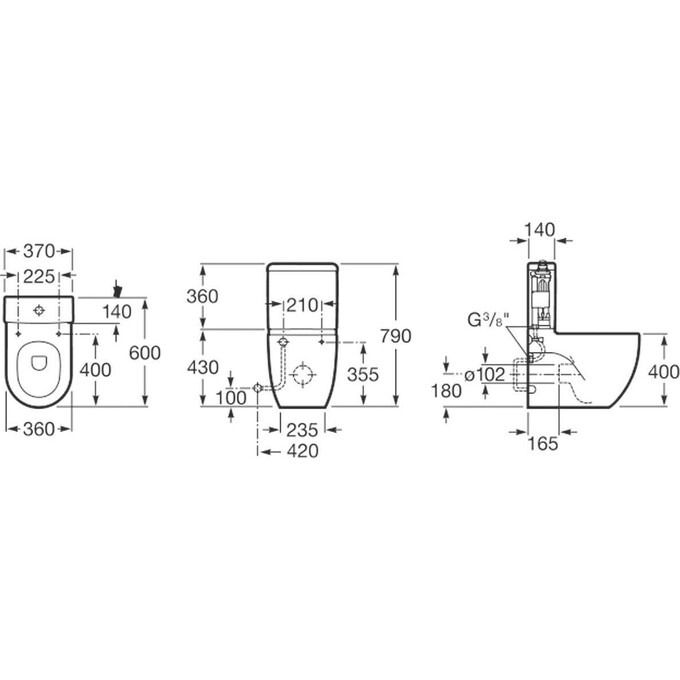 Унитаз без бачка Roca Meridian A342248000, фото 3