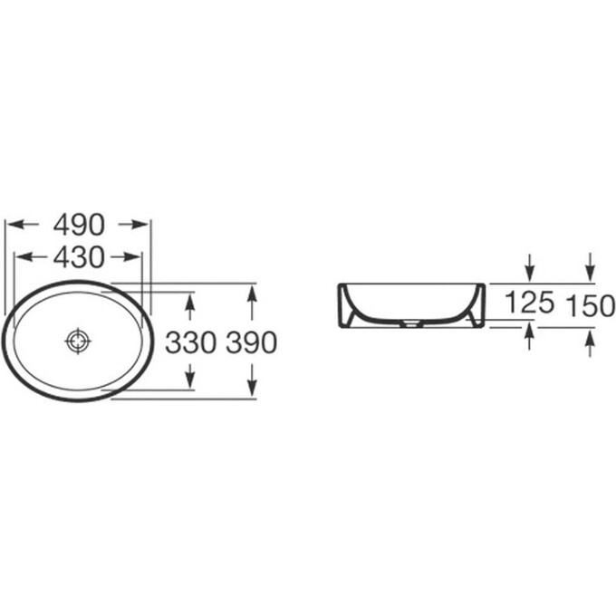 Раковина накладная Roca A32722E000, фото 2