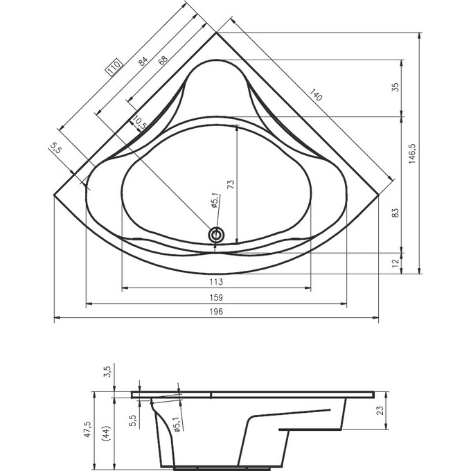 Угловая ванна Riho Neo BC3400500000000, фото 2