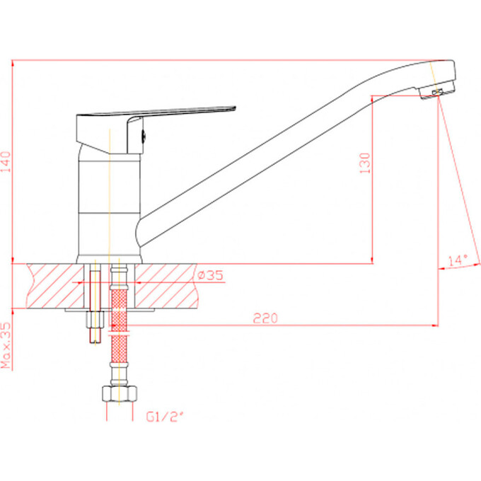 Змішувач для кухні RJ Lotus RBZZ002-6, фото , изображение 2
