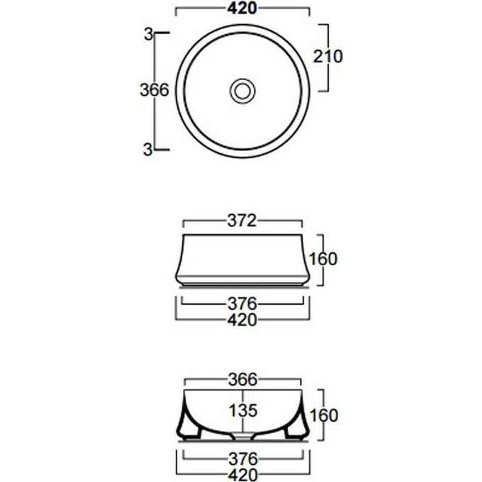 Круглая раковина Simas SH02, фото 2