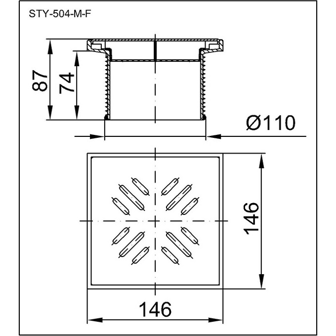 Решетка для трапа Styron STY-504-M-F, фото 2