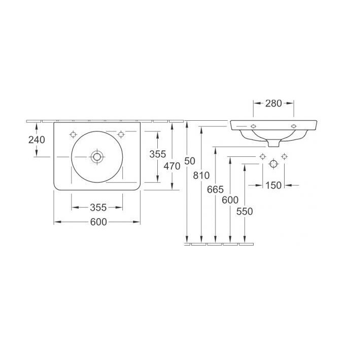 Раковина настінна Villeroy & Boch Joyce 41056201, фото , изображение 2