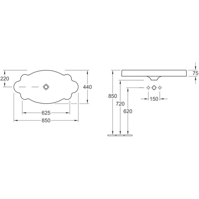 Раковина с покрытием Villeroy & Boch La Belle 613785R1, фото 3