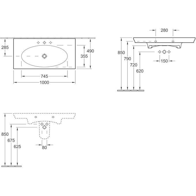 Раковина на тумбу Villeroy & Boch La Belle 6124G2R2, фото 2