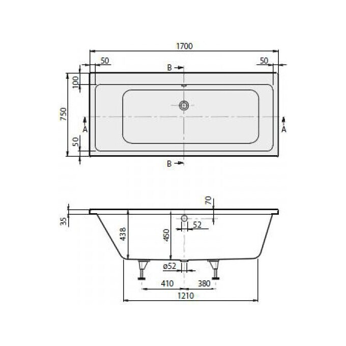 Ванна акриловая Villeroy & Boch Targa Style UBA177FRA2V-01, фото 2
