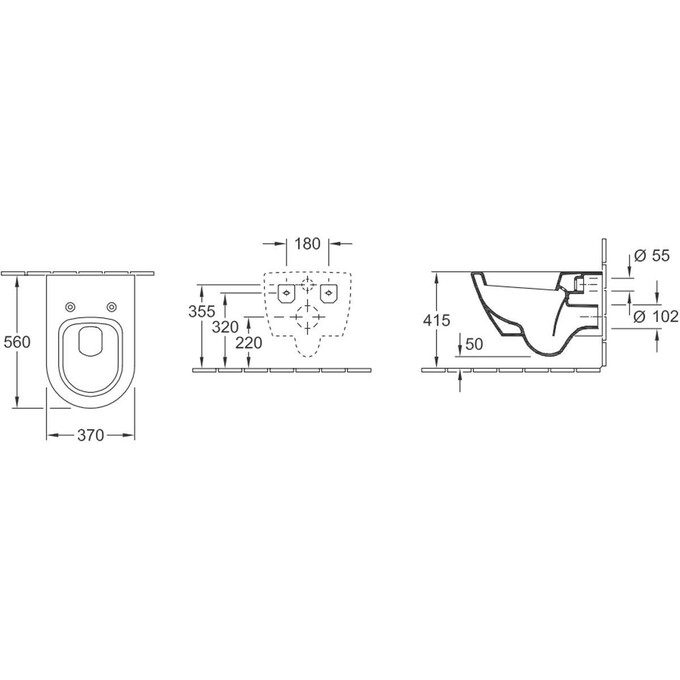 Унитаз подвесной без сиденья Villeroy & Boch Subway 2.0 56001001, фото 4