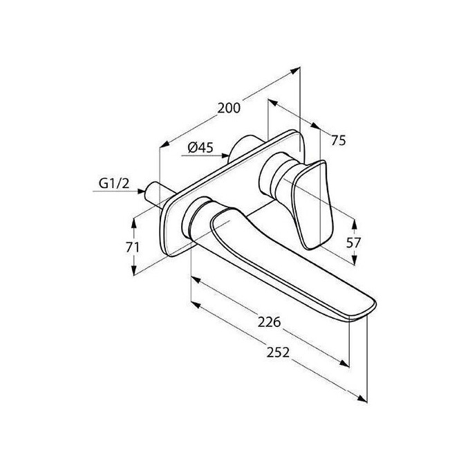 Внешняя часть смесителя для умывальника Kludi Ambienta 532450575, фото 3
