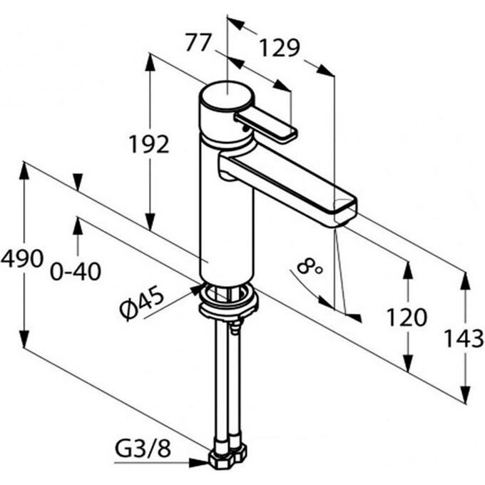 Смеситель для раковины Kludi Zenta 382640575, фото 2