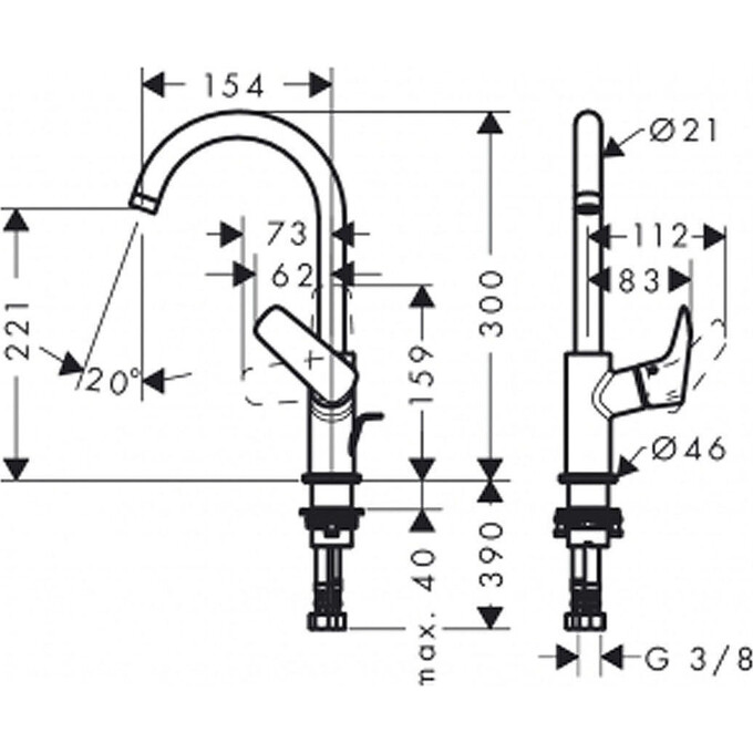 Змішувач для раковини Hansgrohe Logis 71130000, Колір виробника: хром, фото , изображение 3