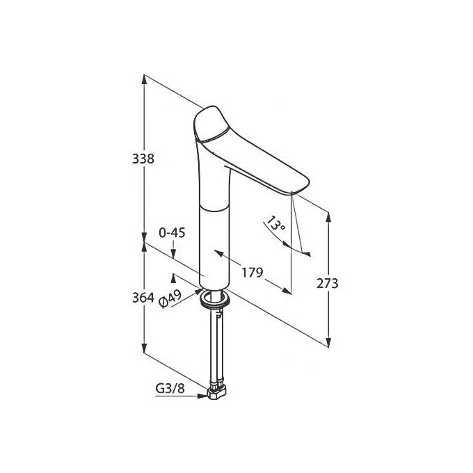 Смеситель для умывальника Kludi Ambienta 532980575 (высокий), фото 3