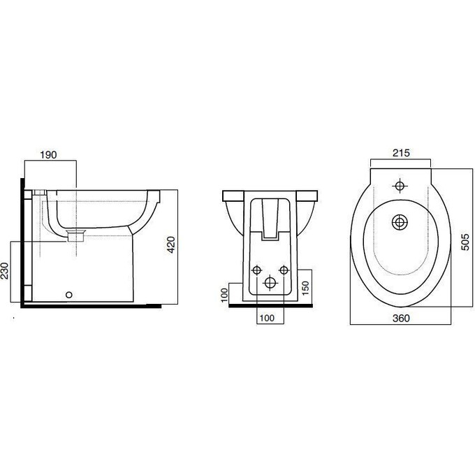 Біде Am.Pm Bliss C553111WH (підлогове), фото , изображение 3
