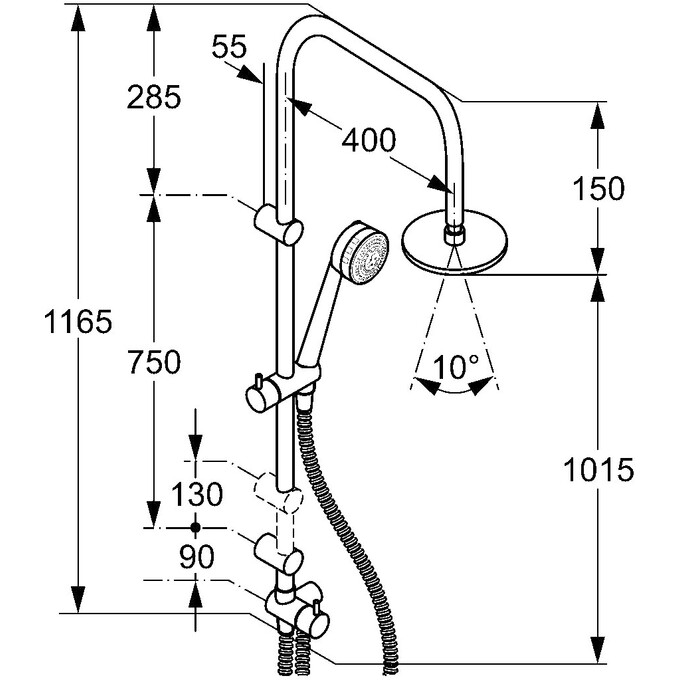 Душова система Kludi Zenta 660900500 (без змішувача), фото , изображение 2