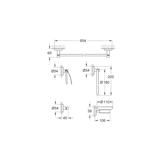 Набір аксесуарів Grohe Essentials 40344000, фото , изображение 2
