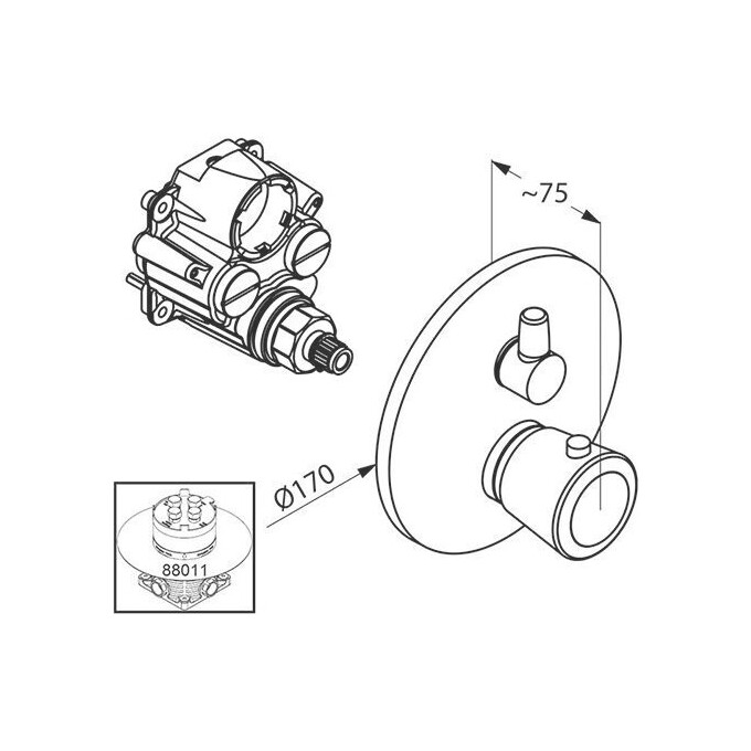 Центральний термостат Kludi Ambienta 538350575, фото , изображение 2