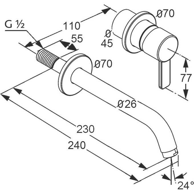 Зовнішня частина змішувача для умивальника Kludi Zenta 382450575, фото , изображение 3